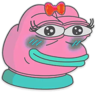 👙 Pepe the Frog pepe, sapo, meme, fofo, rosa, kawaii, menina telegram sticker