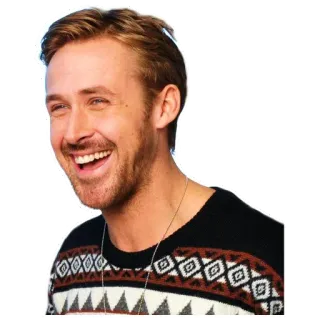 😂 Ryan Gosling acteur, portrait, sourire, célébrité, homme, beau whatsapp sticker
