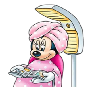 🛋 Minnie Mouse Minnie Mouse, cartoon, hair salon, magazine, spa day whatsapp sticker