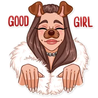 👍 GOOD GIRL filtro cane, ragazza, donna, carina, collare telegram sticker