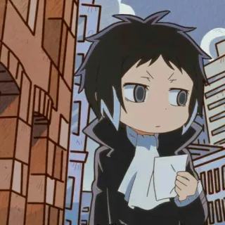 🌟 Atsushi Nakajima Bungou Stray Dogs anime, manga, bungou stray dogs, atsushi nakajima, chibi, cute telegram sticker