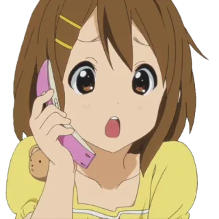 😲 Yui Hirasawa K-On! Anime, Ragazza, Carina, Cartone animato, K-On!, Yui Hirasawa, Telefono whatsapp sticker