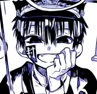 🫐 Hanako-kun Toilet-Bound Hanako-kun Anime, Manga, Hanako-kun, Toilet-Bound Hanako-kun, Soprannaturale, Personaggio telegram sticker