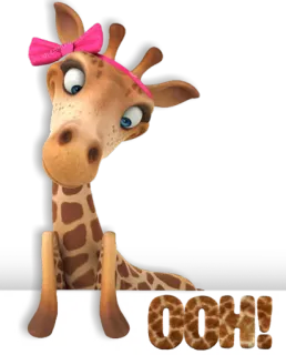 😥 OOH! Giraffe, Tier, süß, Cartoon telegram sticker