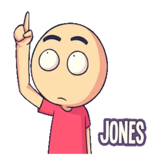 😌 JONES sticker, cartoon, character, name, jones telegram sticker