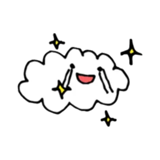 😁 nube, brillos, lindo, feliz, dibujos animados whatsapp sticker