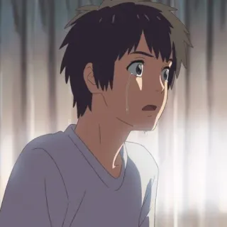 🍣 anime, pleurs, triste, garçon telegram sticker