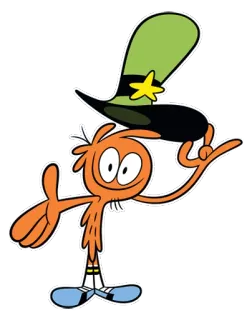 ✋ Wander Wander Over Yonder dibujos animados, naranja, sombrero, espacio, personaje telegram sticker