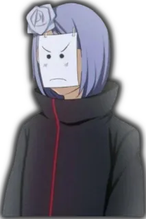 🙁 Konan Naruto Anime, Konan, Naruto, Bomba de papel, Enojado, Máscara telegram sticker