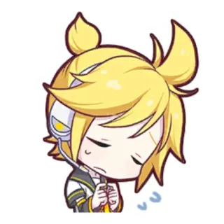 🎤 Kagamine Len Anime, Vocaloid, Kagamine Len, Süß, Sticker, Traurig telegram sticker