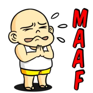 🚑 MAAF cartoon, apology, cute, begging, pleading telegram sticker