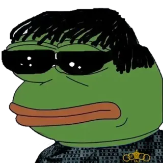 ⚽️ Pepe the Frog pepe, katak, meme, meme internet, keren, kacamata hitam whatsapp sticker