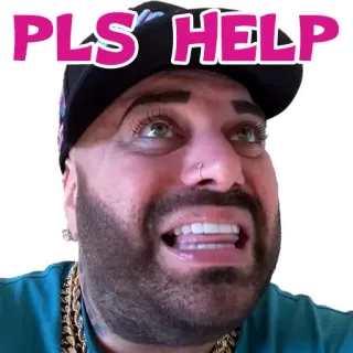 😪 PLS HELP мужчина, молящий, помощь, выражение, мем whatsapp sticker