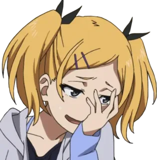 😦 anime, girl, embarrassed, facepalm, expression, cartoon, cute telegram sticker