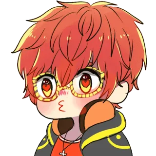 😚 707 Mystic Messenger anime, chibi, character, mystic messenger, 707 telegram sticker