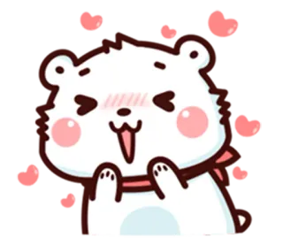 😍 beer, dier, cartoon, schattig, kawaii, blij telegram sticker