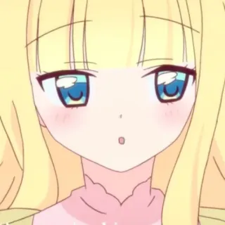 ☁️ anime, chica, linda, rubia, dibujos animados, kawaii whatsapp sticker