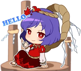 👋 HELLO~ anime, chibi, cute, hello, wave telegram sticker