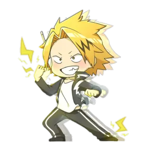 👍 Denki Kaminari My Hero Academia Anime, Manga, My Hero Academia, Denki Kaminari, Elettricità, Supereroe, Personaggio whatsapp sticker