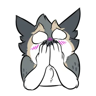 ☺️ animal, wolf, shocked, cartoon, cute telegram sticker
