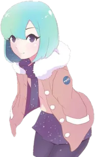 🥶 NASA Garota anime, NASA, Espaço, Kawaii, Fofo, Planeta Terra, Exploração espacial, Desenho animado telegram sticker