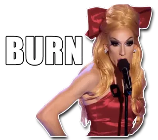 😆 BURN Драг квин, Ожог, Сарказм, Комедия telegram sticker