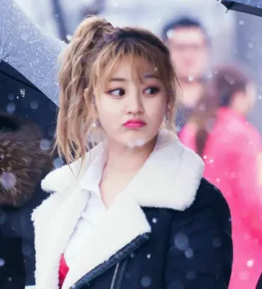 💄 kpop, 지효, 트와이스, 가수, 아이돌, 여자, 눈 telegram sticker