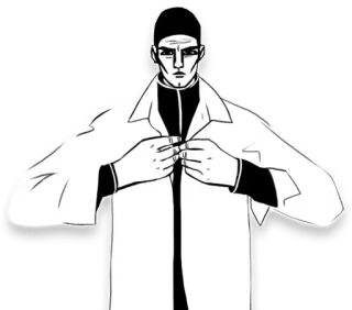 🥳 man, coat, black and white, fashion, illustration, style telegram sticker