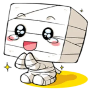 ✨ mummy, cartoon, cute, kawaii, character, bandage telegram sticker