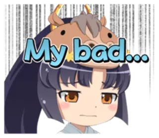 ☹ My bad... anime, chibi, apology, oops, sorry, cute telegram sticker
