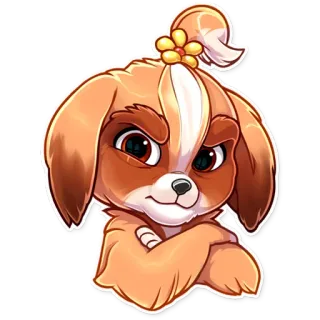 😠 หมา, ลูกหมา, น่ารัก, การ์ตูน, สัตว์, สติกเกอร์ telegram sticker