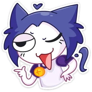 😉 kucing, imut, kartun, stiker, lucu telegram sticker