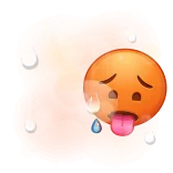 🥵 Emoji, Schwitzen, Heiß, Müde, Hitze, Erschöpft, Gesicht telegram sticker