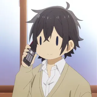 ✏️ anime, boy, phone, calling, cute telegram sticker
