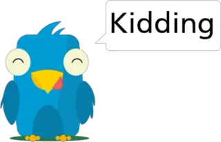 😀 Kidding pássaro, desenho animado, engraçado, fofo, brincadeira telegram sticker