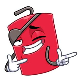😉 dinamit, kartun, bahan peledak, bahaya, bajak laut, penutup mata telegram sticker