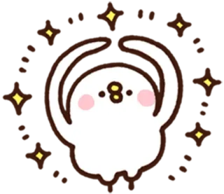 👌 милый, каваий, персонаж, блестки whatsapp sticker