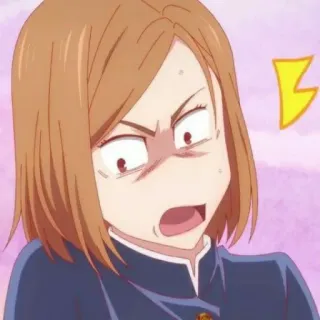 🔨 Nobara Kugisaki Jujutsu Kaisen Anime, Ragazza, Arrabbiata, Frustrata, Kugisaki telegram sticker