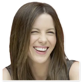 😝 Frau, Schauspielerin, lächelnd, Porträt, Brünette, Promi telegram sticker