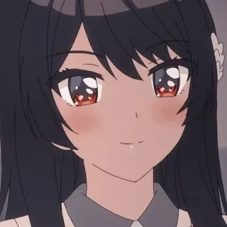 🥰 Cô gái anime, Phim hoạt hình, Nụ cười, Dễ thương, Chân dung, Minh họa telegram sticker