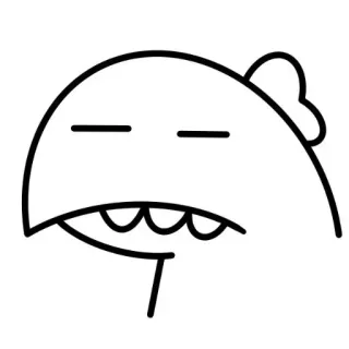😑 Dessin animé, Mignon, Simple, Tâche, Personnage, Contour, Minimaliste whatsapp sticker