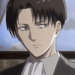 ☕ Levi Ackerman Attack on Titan Anime, Ataque a los Titanes, Levi Ackerman, Personaje, Animación, Manga telegram sticker