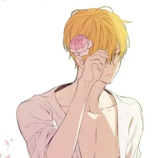 ✨ อนิเมะ, ดอกไม้, ภาพประกอบ, ตัวละคร, ผู้ชาย telegram sticker