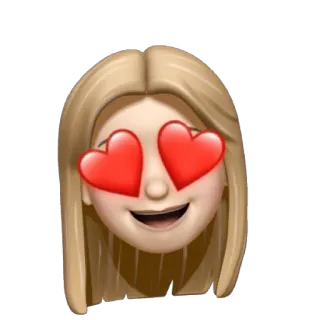 ✏️ Emoji, Amor, Olhos de coração, Cabelo loiro, Smiley, Afeição, Alegria telegram sticker