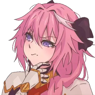 🤔 Astolfo 动漫, 漫画, 阿斯托尔福, 粉色头发, 可爱, 伪娘 telegram sticker