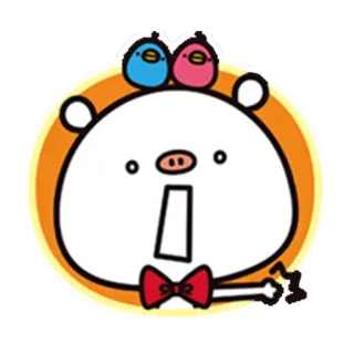 😠 cartone animato, carino, animale, adesivo, uccello, papillon telegram sticker