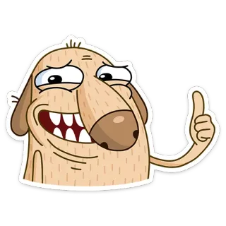 👍 dog, cartoon, thumbs up, positive, happy, animal telegram sticker