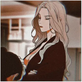 👿 woman, anime, cartoon, female, blonde, businesswoman whatsapp sticker