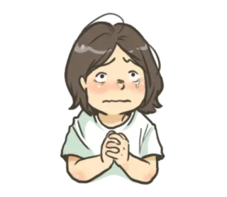 😖 울음, 슬픔, 애원, 만화, 감정, 눈물, 애니메이션 whatsapp sticker
