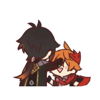 😠 Zhongli Genshin Impact genshin impact, чжун ли, чайлд, аниме, чиби, видеоигра telegram sticker